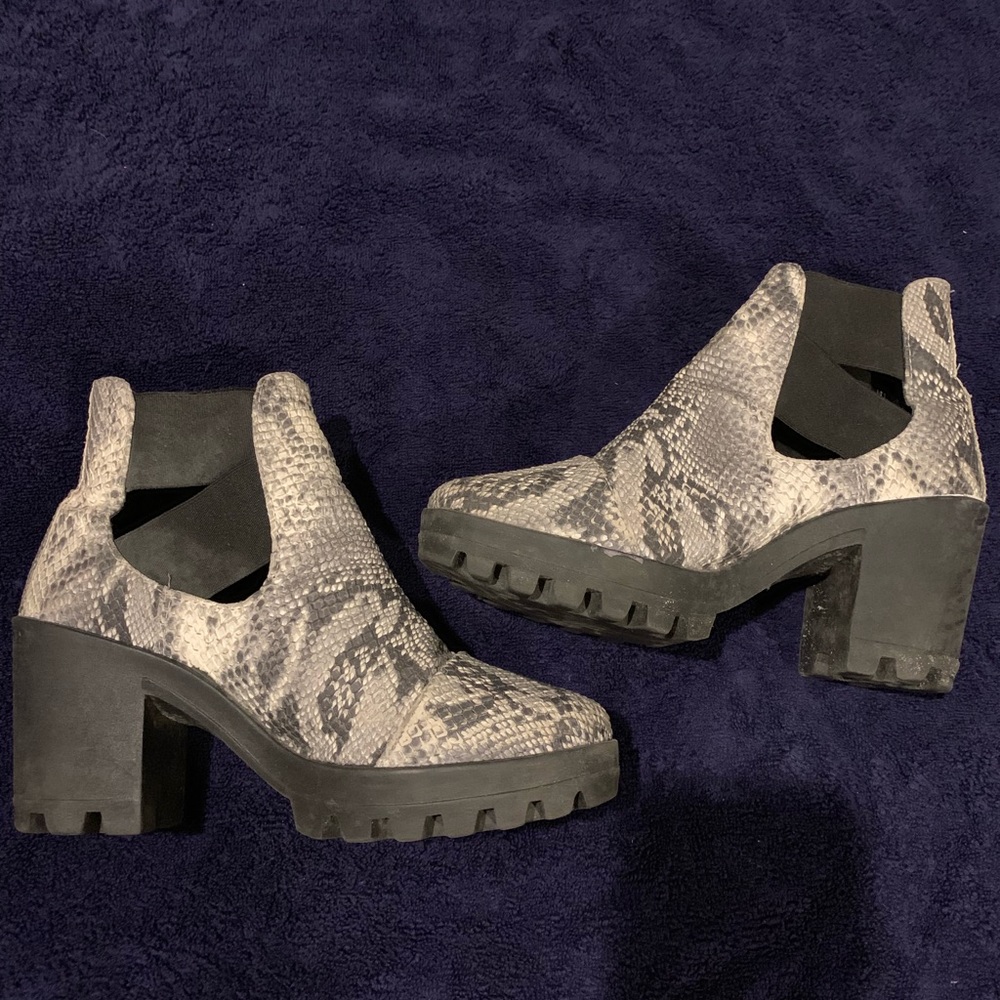 Faux snake skin boots